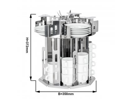 Cups & Saucer dispenser - rotating - Chrome