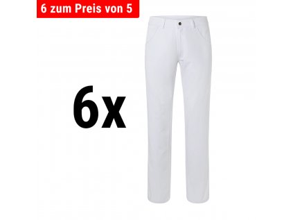 (6 kusů) Karlowsky - pánské kalhoty Manolo - bílé - velikost: 48
