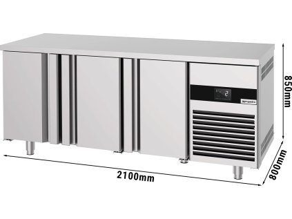 Pekařský chladicí stůl PREMIUM - 2100x800mm - 3 dveře