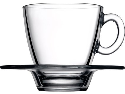 (6 Kusů) AQUA sada sklenic na čaj s podšálkem - 0,21L