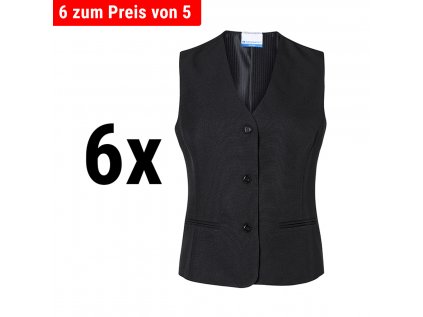 (6 kusů) Karlowsky - dámská vesta základní - černá - velikost: M