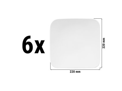 (6 pieces) SELTMANN WEIDEN | Coup plate - flat angular - 220x 220mm
