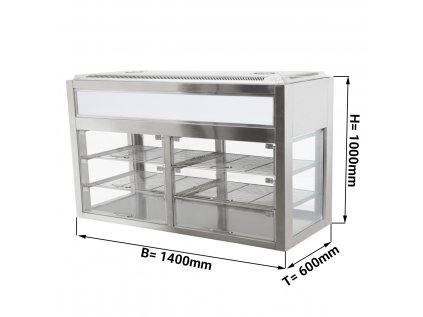 Tabletop refrigerated display case - self-service - 350 liters - 1400mm - with 2 shelves