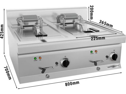 Elektrická fritéza - 10 + 10 litrů (18 kW) Dvojitá fritéza