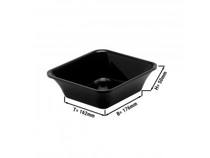 Obdélníková prezentační nádoba GN 1/6 - černá - bez BPA - 176 x 162 x 50 mm | Nádoba na maso | Prezentační nádoba| Nádoba na pokrmy | Mísa | Přípravná nádoba