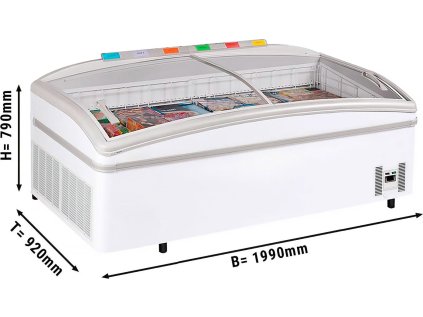 Ostrůvek pro lednice a mrazničky - 1990x920mm - 470 litrů - posuvné skleněné víko