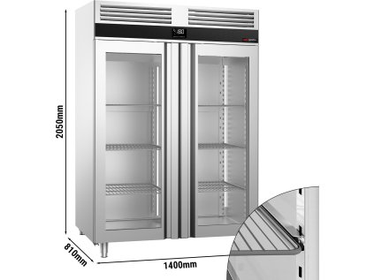 Mrazák - 1,4 x 0,81 m - 1400L - se 2 skleněnými dveřmi