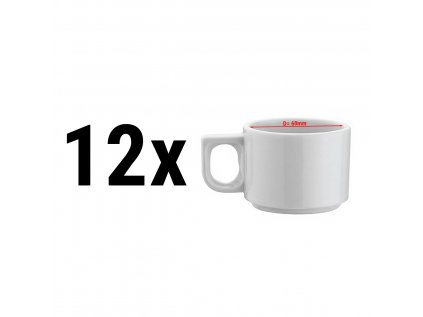 (12 Kusů) PERA bílá - Turecký Mokka šálek - 80 ml
