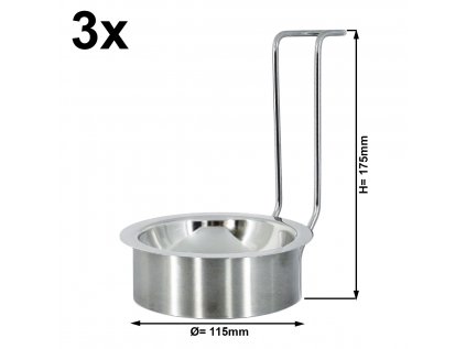 (3 pieces) Ladle tray - round - Chrome