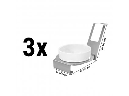 (3 pieces) Ladle rack - round - chrome