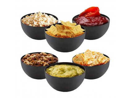 (6 Kusy) Snack / dip misky - černé