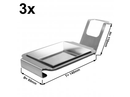 (3 pieces) Spoon rest - angular - chrome