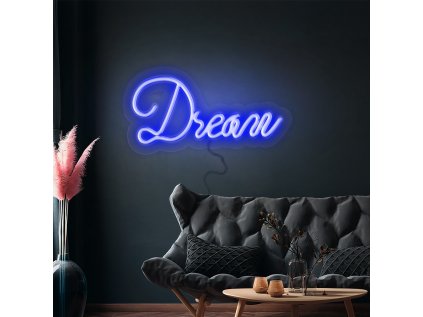 LED světelná cedule - DREAM - modrá - 420x180 mm