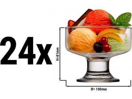 (Balení po 24 ks) Skleněné zmrzlinové poháry Iceville - 0,26 litru