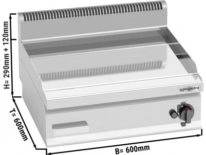 Grilovací deska - hladký tvrdý chrom (8 kW)