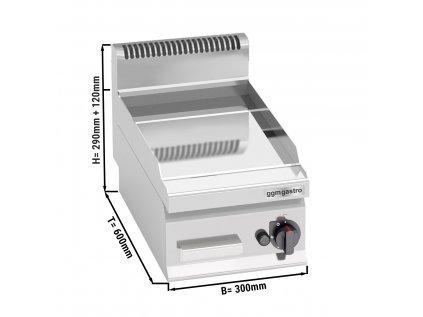 Grilovací deska- Hladká tvrdý chrom (4 kW)