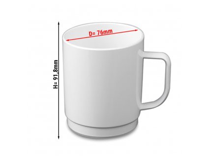 (50 kusov) Polykarbonátová šálka na čaj/kávu, biela - 250 ml