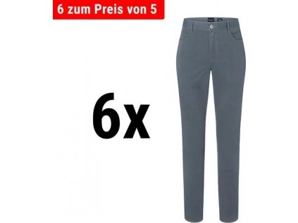 (6 kusov) Karlowsky - Dámske nohavice s 5 vreckami - antracit - veľkosť: 38
