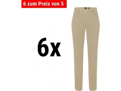 (6 kusov) Karlowsky - Dámske nohavice s 5 vreckami - okruhliaková šedá - veľkosť: 54
