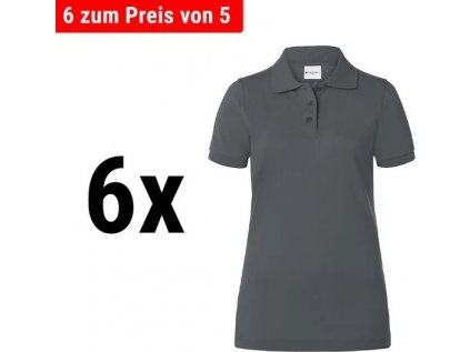 (6 kusov) Karlowsky - Dámske pracovné oblečenie polokošele basic - antracit - veľkosť: XL