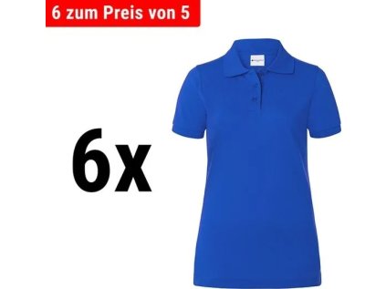 (6 kusů) Karlowsky - Dámská pracovní polokošile Basic - Modrá - Velikost: 2XL