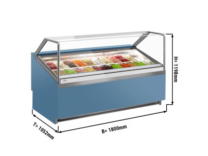 Ice cream counter IVY - 1919mm - air circulation - for 20x 5 Liter containers - Blue
