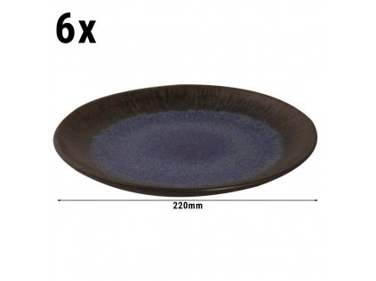 (6 kusov) TAMA - Tanier plochý - Ø 22 cm - Modrý