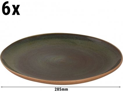 (6 kusov) WISTERIA - tanier plochý - Ø 28,5 cm - zelená/ béžová