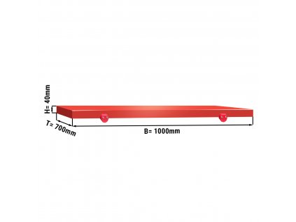 Doštička na mäsiarsky stôl - 1000x700mm - červená