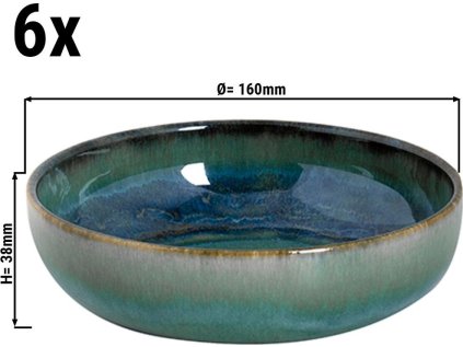 (6 kusů) MIAMI - Hluboké talíře - Ø 16 cm - Zelená