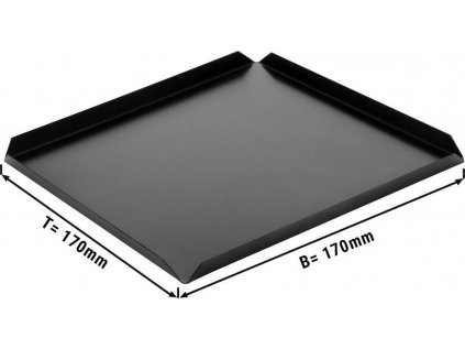 (5 kusů) Cukrářský prezentační talíř/tác - vyrobený z hliníku - 170 x 170 x 10 mm černý