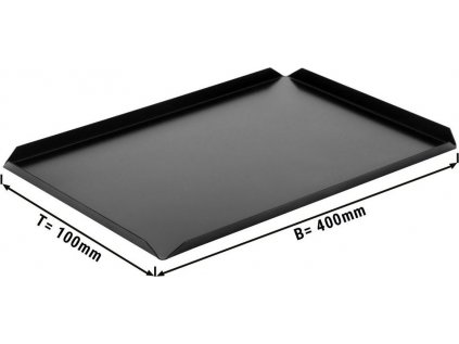 (5 Kusů) Cukrářský & Prezentační podnos z hliníku - 400 x 100 x 10 mm - černý