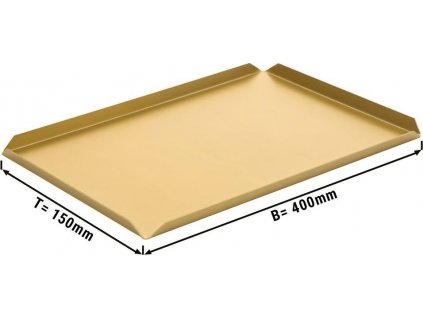 (5 Kusů) Cukrářský & Prezentační podnos z hliníku - 400 x 150 x 10 mm - šampaň
