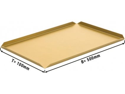 (5 Kusů) Cukrářský & Prezentační podnos z hliníku - 500 x 100 x 10 mm - šampaň