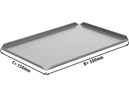 (5 kusov) Cukrársky prezentačný tanier z hliníka - 500 x 150 x 10 mm - Strieborný
