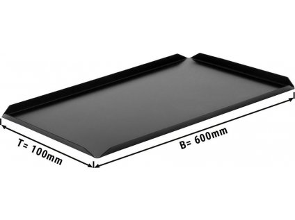 (5 kusů) Cukrářský prezentační talíř z hliníku – 600 x 100 x 10 mm – černý