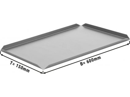 (5 kusů) Cukrářský a prezentační talíř z hliníku - 600 x 150 x 10 mm - stříbrný