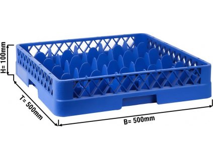 (6 kusů) Koš do myček na mytí skla - 50 x 50 cm - s 25 přihrádkami - modrý