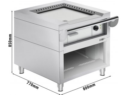 Plynový gril Teppanyaki – 8,5 kW – Hladká deska – Přední vaření