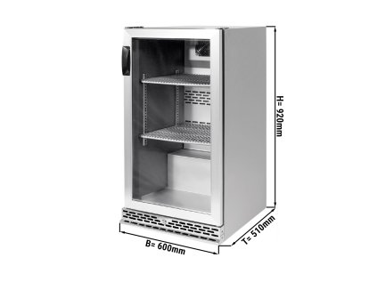 Barová chladnička 140 litrov - 1 presklené dvierka - nerez