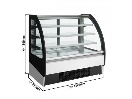 Prístenná chladiaca vitrína - 1290 mm - od +4 °C do +8 °C - 3 police - posuvné dvere vzadu