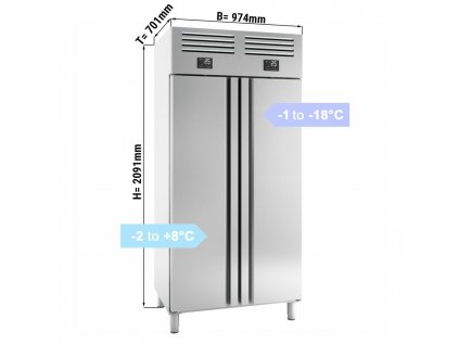 Chladnička s mrazničkou PREMIUM PLUS - GN 1/1 - 745 litrov - 2 dvere