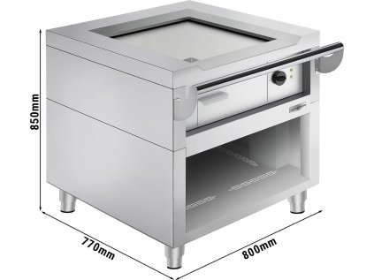 Elektrický gril Teppanyaki – 4,5 kW – Hladká deska – Přední vaření