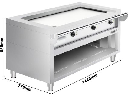 Elektrický gril Teppanyaki - 13,5 kW - Hladká doska - Predné varenie