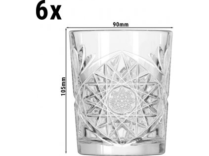 (6 kusov) Viacúčelové nápojové sklo - TIJUANA - veľmi štýlové - 350 ml - transparentné