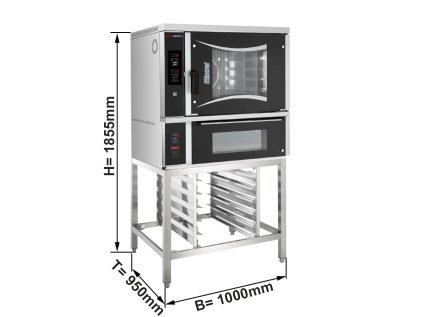 Pekárna - konvektomat - digitální - 6x EN 60x40 - vč.pizzových pecí, se základnou