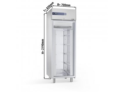 Lednička na těstoviny - 0,7 x 0,83 m - 585 litrů - s 1 skleněnými dveřmi