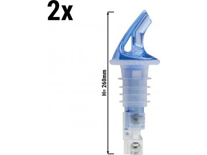 (2 kusy) Lievik/dávkovač na fľašu - Bar Professional - 20 ml - modrá