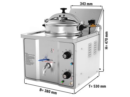 Elektrická vysokotlaká fritéza - 15 litrů (3 kW)