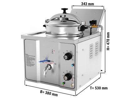 Elektrická vysokotlaková fritéza - 15 litrov (3 kW)
